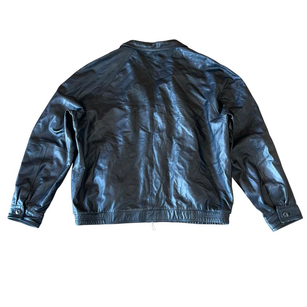 Bruno Magli Leather Bomber Jacket - Picture 2 of 11